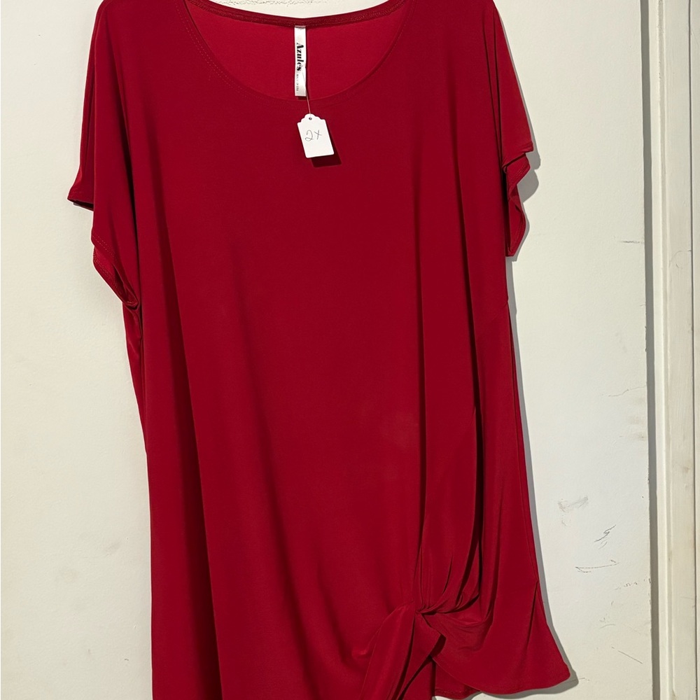 Azules Deep Red Tunic Top